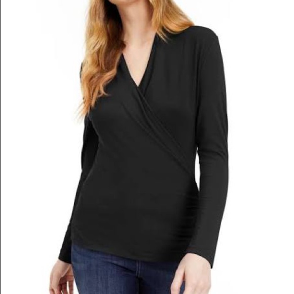 INC Wrap Black Wrap Top